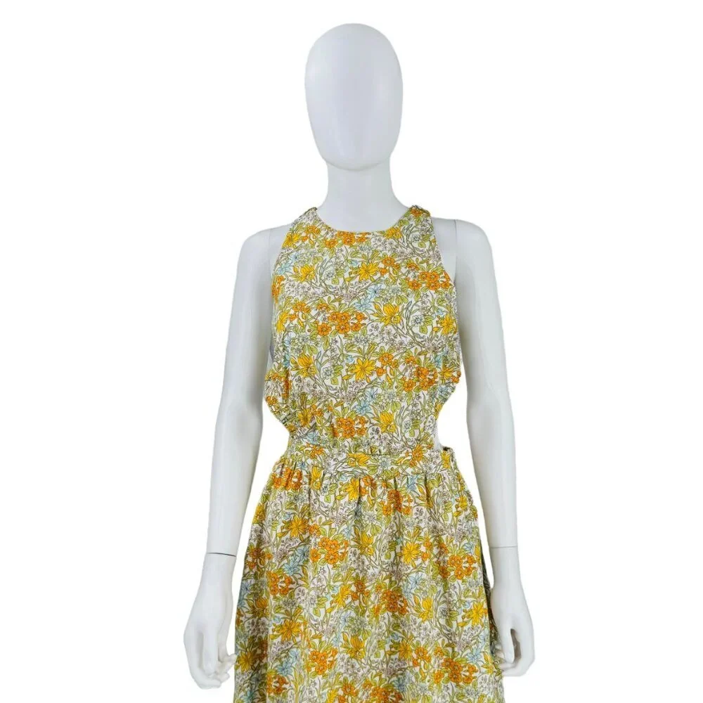 Hyacinth House NEW Yellow Pastel Retro Floral Maggie Maxi Dress Size Small - Picture 3 of 9